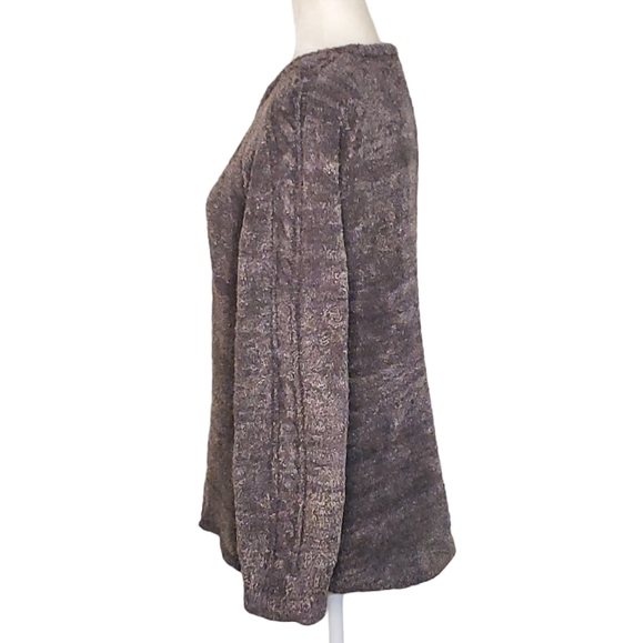 P.J. Salvage Cozy Pullover Woman M Gray fleece sweater - Picture 2 of 8